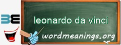 WordMeaning blackboard for leonardo da vinci